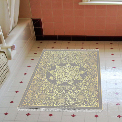 Eko Trend DJT Banyo Paspası Yıkanabilir Kaymaz Taban 1448 Osmanlı Gümüş