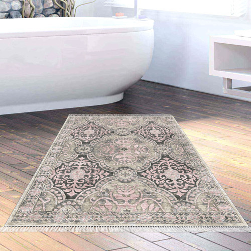 Kaymaz Taban Djt Banyo Halısı Yıldız Deri Modern 659M Bej