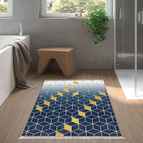 Kaymaz Taban Djt Banyo Halısı Yıldız Deri Saçaklı Modern 719 Kahve