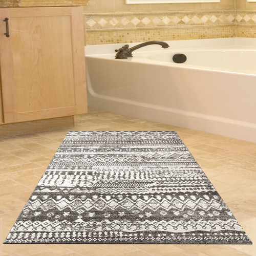 Kaymaz Taban Djt Banyo Halısı Trend İskandinav F5080 Silver