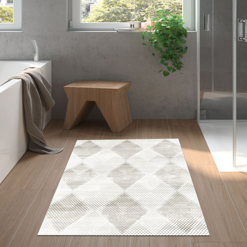Kaymaz Taban Djt Banyo Halısı Trend İskandinav F5131 Gri