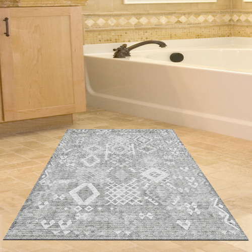 Kaymaz Taban Djt Banyo Halısı Trend İskandinav F5137 Antrasit