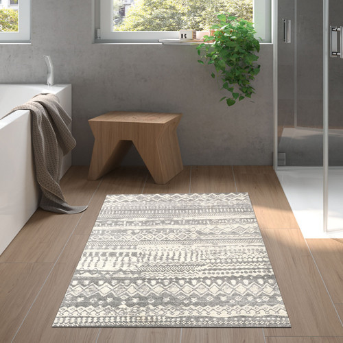 Kaymaz Taban Djt Banyo Halısı Yıldız Deri İskandinav F5080 Kahve