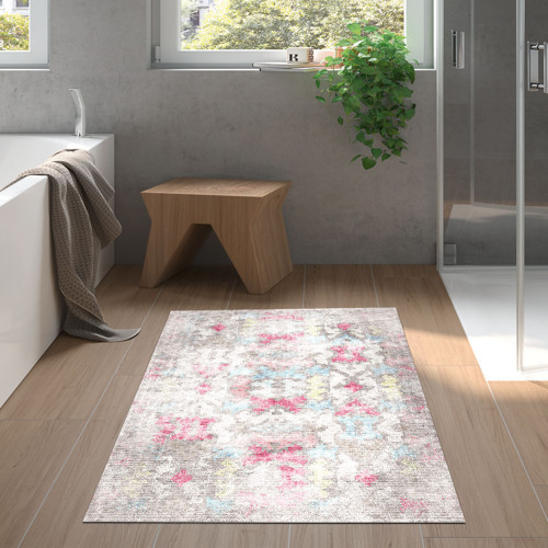 Kaymaz Taban Djt Banyo Halısı Trend Modern F5138 Renkli