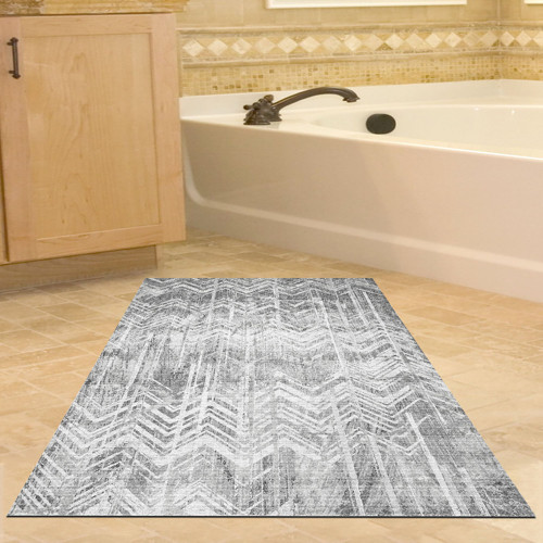 Kaymaz Taban Djt Banyo Halısı Yıldız Deri İskandinav F5083 Antrasit