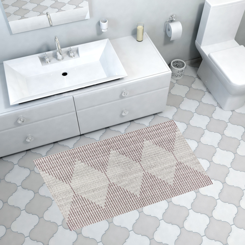 Kaymaz Taban Djt Banyo Halısı Yıldız Deri İskandinav F5085 Lacivert