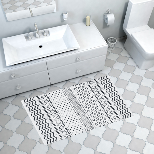 Kaymaz Taban Djt Banyo Halısı Yıldız Deri İskandinav F5086 Bej