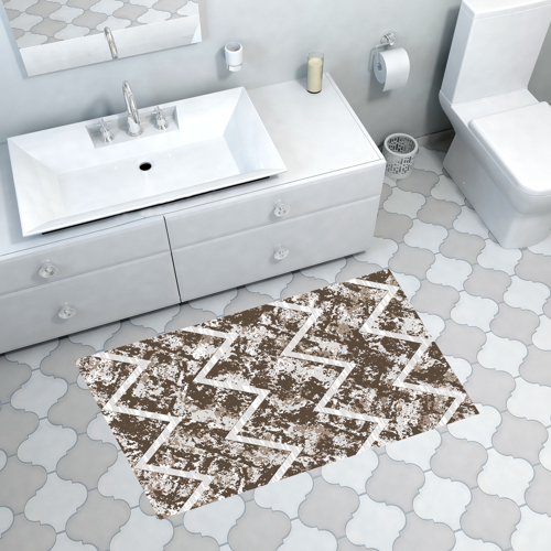 Kaymaz Taban Djt Banyo Halısı Yıldız Deri İskandinav F5128 Siyah