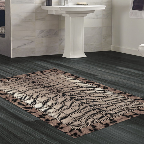 Kaymaz Taban Djt Banyo Halısı Yıldız Deri Modern 1906 Kahve
