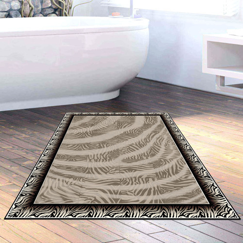 Kaymaz Taban Djt Banyo Halısı Yıldız Deri Modern 1912 Gri