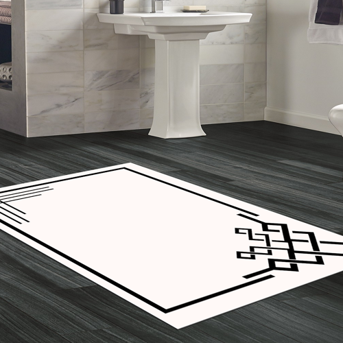Kaymaz Taban Djt Banyo Halısı Yıldız Deri Saçaklı Modern 1919 Gri Siyah