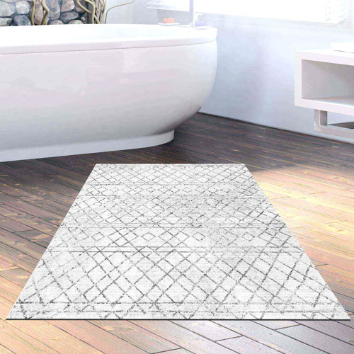 Kaymaz Taban Djt Banyo Halısı Star Pamuk İskandinav F5079 Bej