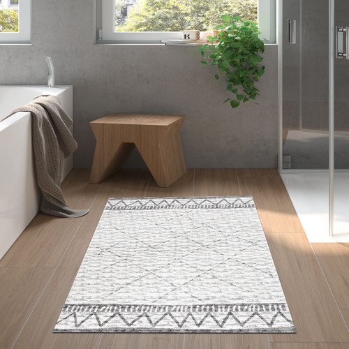 Kaymaz Taban Djt Banyo Halısı Star Pamuk İskandinav F5081 Kahve