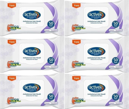 Islak Havlu Mendil Hassas 50 Yaprak 6 Lı Set (300 Yaprak) Plastik Kapaklı