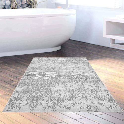 Kaymaz Taban Djt Banyo Halısı Trend Modern 1918 Gri