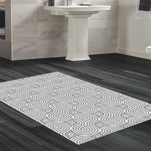 Kaymaz Taban Djt Banyo Halısı Yıldız Deri Modern 605M Gri