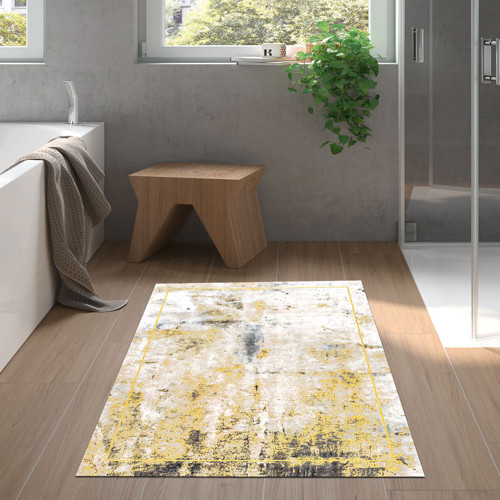 Kaymaz Taban Djt Banyo Halısı Star Pamuk Modern M12271 Gri