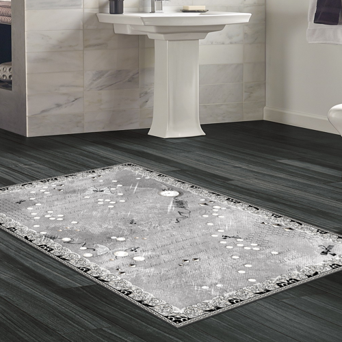 Kaymaz Taban Djt Banyo Halısı Yıldız Deri Modern Mu118 Gri