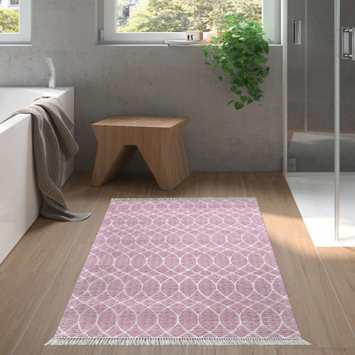 Kaymaz Taban Djt Banyo Halısı Trend Saçaklı İskandinav F5084 Gri