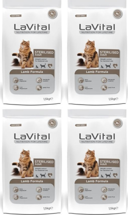 Kuzulu Kısırlaştırılmış Kuru Kedi Mamasi 1.5 Kg*4 Adet