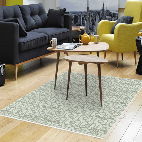 Kaymaz Taban Djt Salon Halısı Trend Modern 757 Mavi