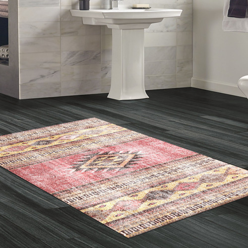 Kaymaz Taban Djt Banyo Halısı Yıldız Deri İskandinav F5007 Renkli