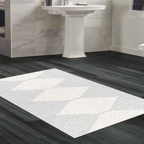 Kaymaz Taban Djt Banyo Halısı Yıldız Deri İskandinav F5085 Lacivert