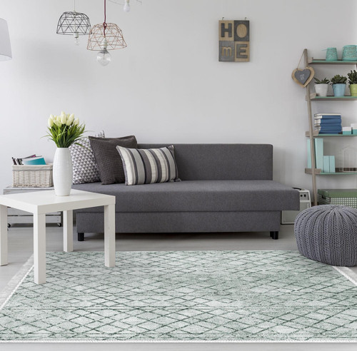 Kaymaz Taban Djt Salon Halısı Yıldız Deri Saçaklı İskandinav F5079 Kahve