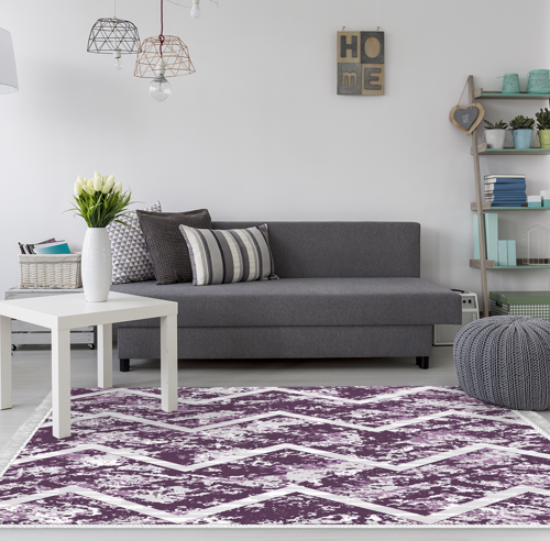 Kaymaz Taban Djt Salon Halısı Trend Saçaklı İskandinav F5128 Kahve