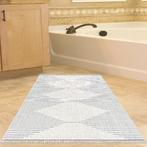 Kaymaz Taban Djt Banyo Halısı Yıldız Deri Saçaklı İskandinav F5085 Mürdüm