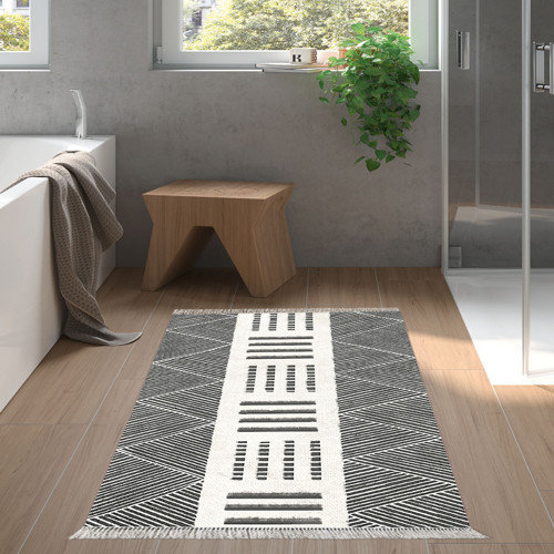 Kaymaz Taban Djt Banyo Halısı Trend Saçaklı İskandinav M1282 Gri