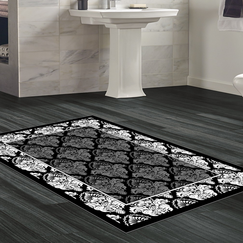 Kaymaz Taban Djt Banyo Halısı Star Pamuk Modern 700M Siyah