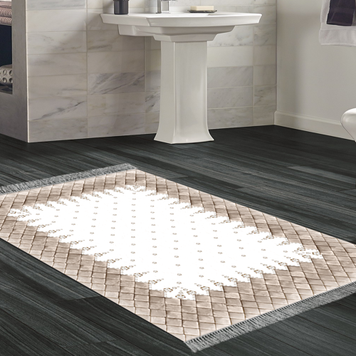 Kaymaz Taban Djt Banyo Halısı Trend Saçaklı Modern 1529 Krem