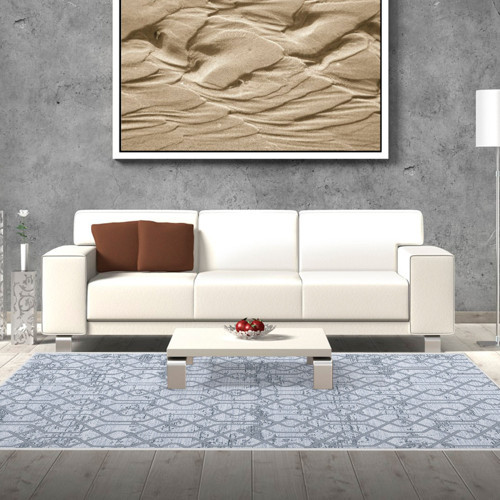 Kaymaz Taban Djt Salon Halısı Trend Modern 757 Mavi