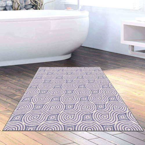 Kaymaz Taban Djt Banyo Halısı Yıldız Deri Modern 605M Gri