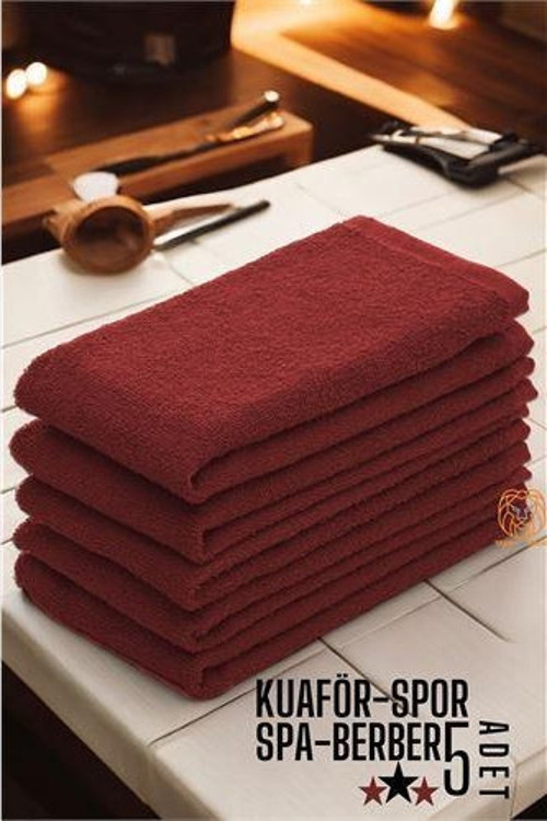 Havlu Seti Kuaför Berber Spor SPA Salon Havlusu Mikrofiber BORDO