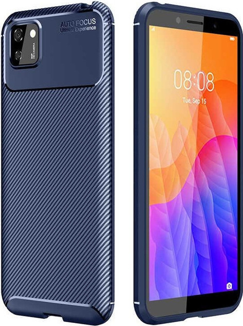 Huawei Y5P Kılıf Darbe Emici Uzun Ömürlü Parmak İzi Yapmaz Karbon Tasarım Negro Kılıf