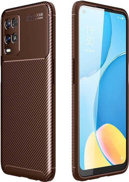 Oppo A54 4G Kılıf Darbe Emici Uzun Ömürlü Parmak İzi Yapmaz Karbon Tasarım Negro Kılıf
