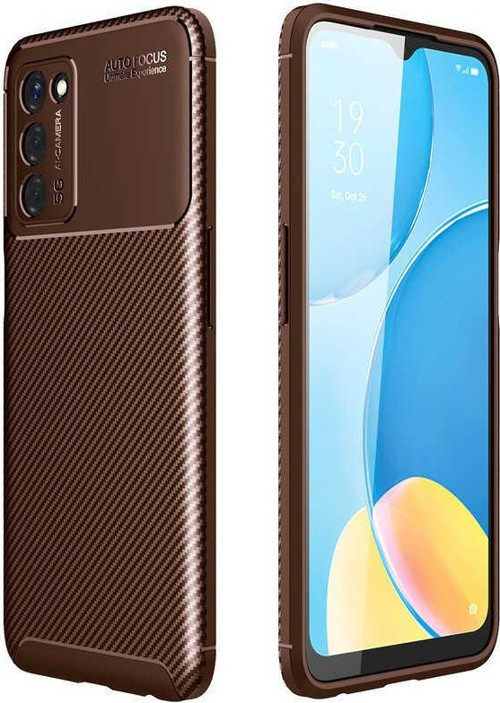 Oppo A55 5G Kılıf Darbe Emici Uzun Ömürlü Parmak İzi Yapmaz Karbon Tasarım Negro Kılıf
