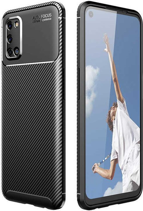 Oppo A92 Kılıf Darbe Emici Uzun Ömürlü Parmak İzi Yapmaz Karbon Tasarım Negro Kılıf