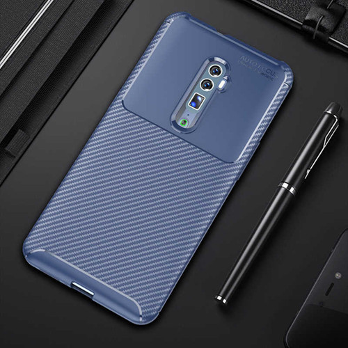 Oppo Reno 10X Zoom Kılıf Darbe Emici Uzun Ömürlü Parmak İzi Yapmaz Karbon Tasarım Negro Kılıf