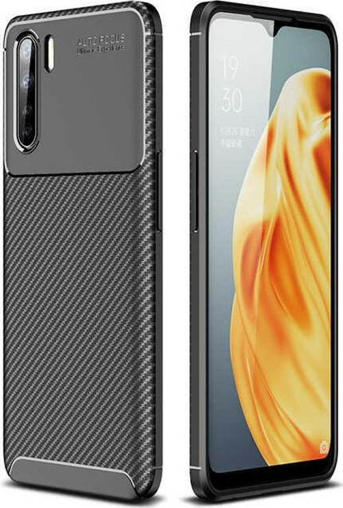 Oppo Reno 3 Kılıf Darbe Emici Uzun Ömürlü Parmak İzi Yapmaz Karbon Tasarım Negro Kılıf