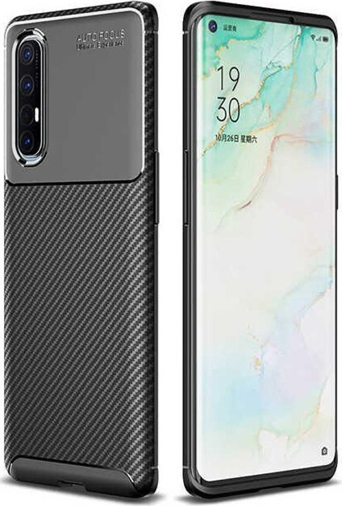 Oppo Reno 3 Pro 5G Kılıf Darbe Emici Uzun Ömürlü Parmak İzi Yapmaz Karbon Tasarım Negro Kılıf
