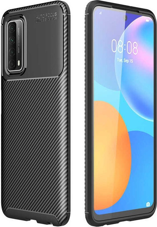 Huawei P Smart 2021 Kılıf Darbe Emici Uzun Ömürlü Parmak İzi Yapmaz Karbon Tasarım Negro Kılıf