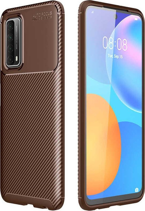 Huawei P Smart 2021 Kılıf Darbe Emici Uzun Ömürlü Parmak İzi Yapmaz Karbon Tasarım Negro Kılıf