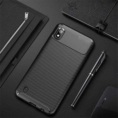 Samsung Galaxy A10 Kılıf Darbe Emici Uzun Ömürlü Parmak İzi Yapmaz Karbon Tasarım Negro Kılıf