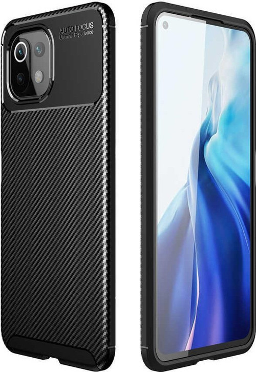 Xiaomi Mi 11 Lite Kılıf Darbe Emici Uzun Ömürlü Parmak İzi Yapmaz Karbon Tasarım Negro Kılıf