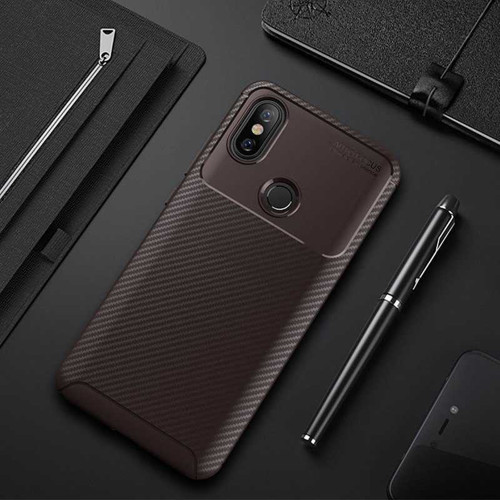 Xiaomi Redmi Note 5 Pro Kılıf Darbe Emici Uzun Ömürlü Parmak İzi Yapmaz Karbon Tasarım Negro Kılıf