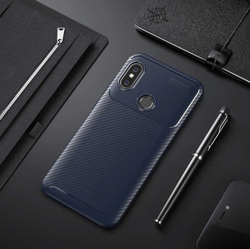 Xiaomi Redmi Note 6 Pro Kılıf Darbe Emici Uzun Ömürlü Parmak İzi Yapmaz Karbon Tasarım Negro Kılıf