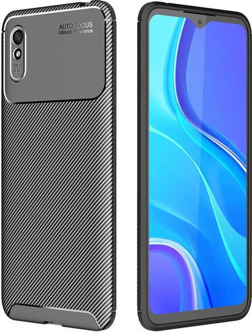 Xiaomi Redmi 9A Kılıf Darbe Emici Uzun Ömürlü Parmak İzi Yapmaz Karbon Tasarım Negro Kılıf
